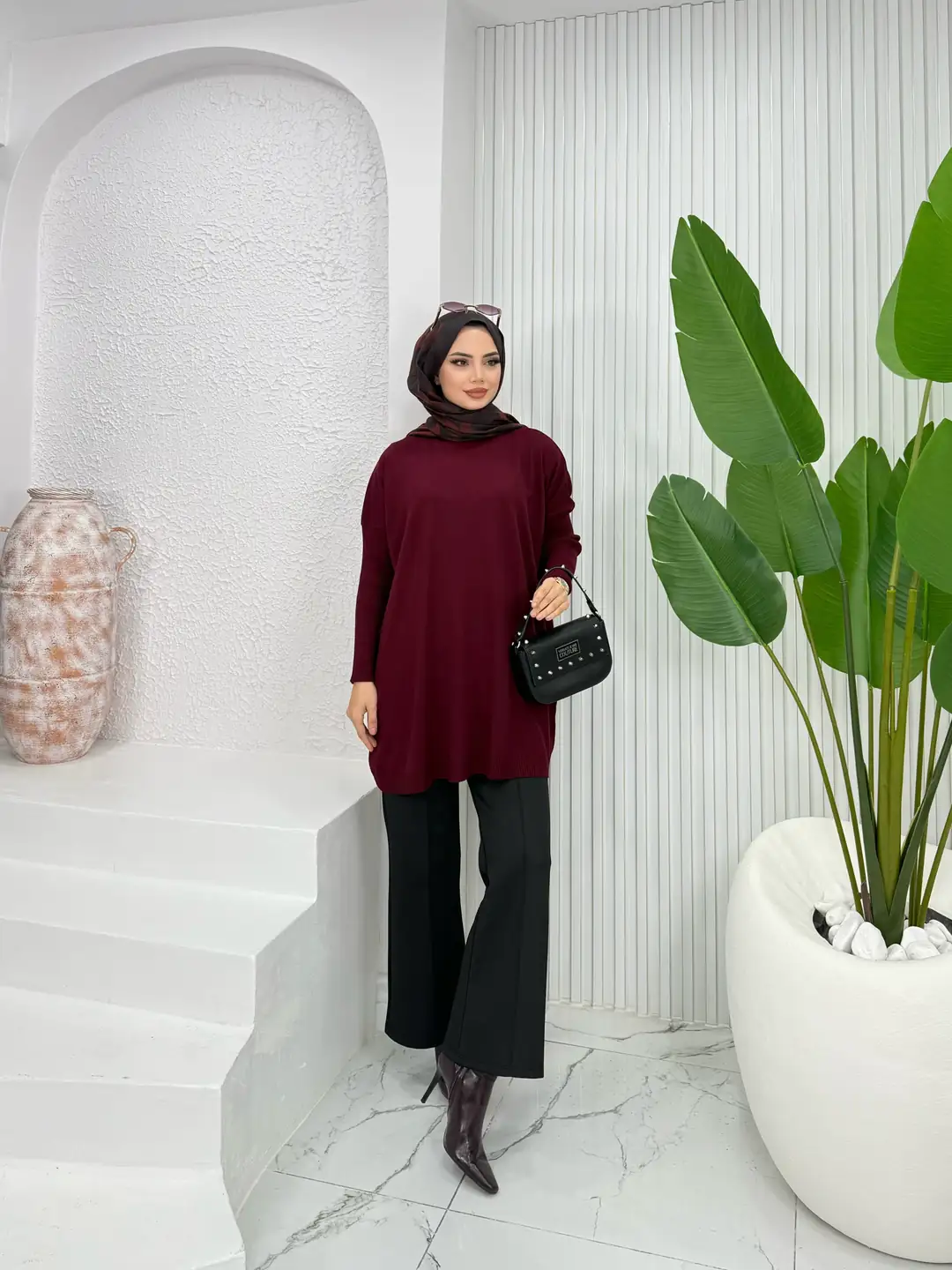 Balıkçı Yaka Triko Kazak - 3