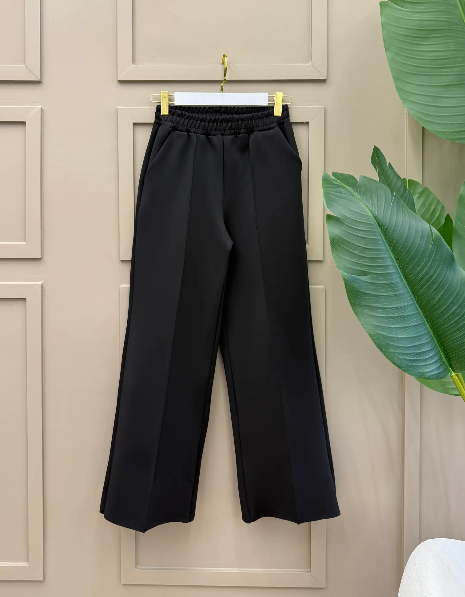 Çimalı Kesik Paçalı Palazzo Scuba Pantolon - 3