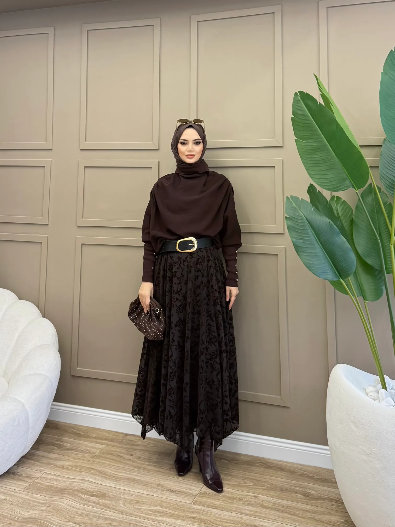 Flok Baskı Tül Etek - 3