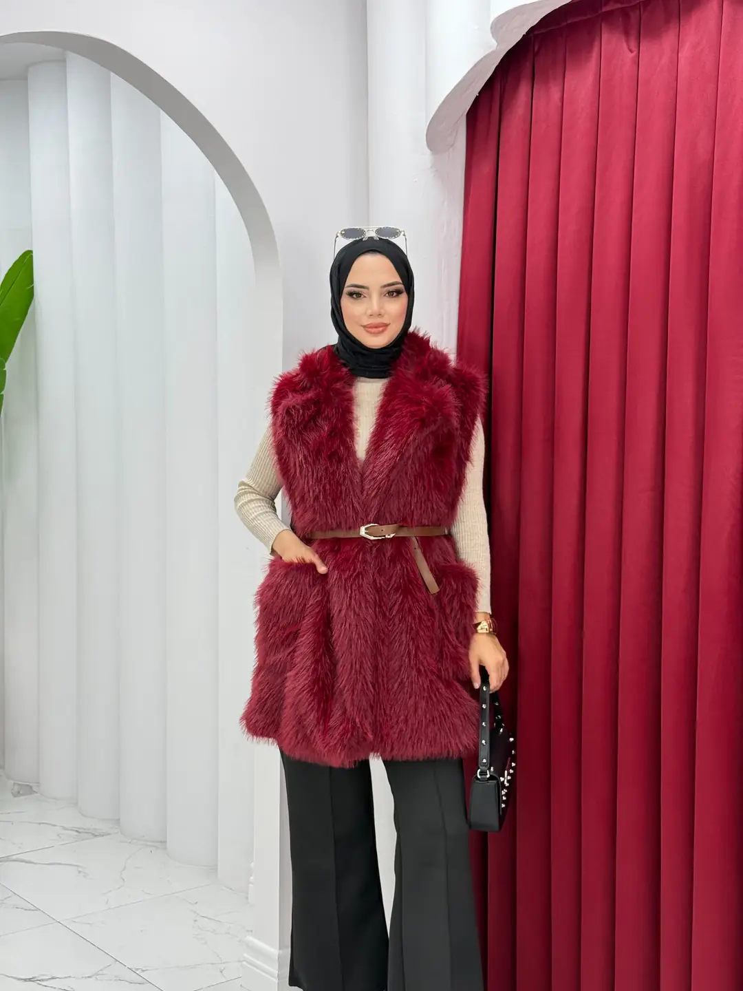 Kemerli Kürklü Yelek - 2