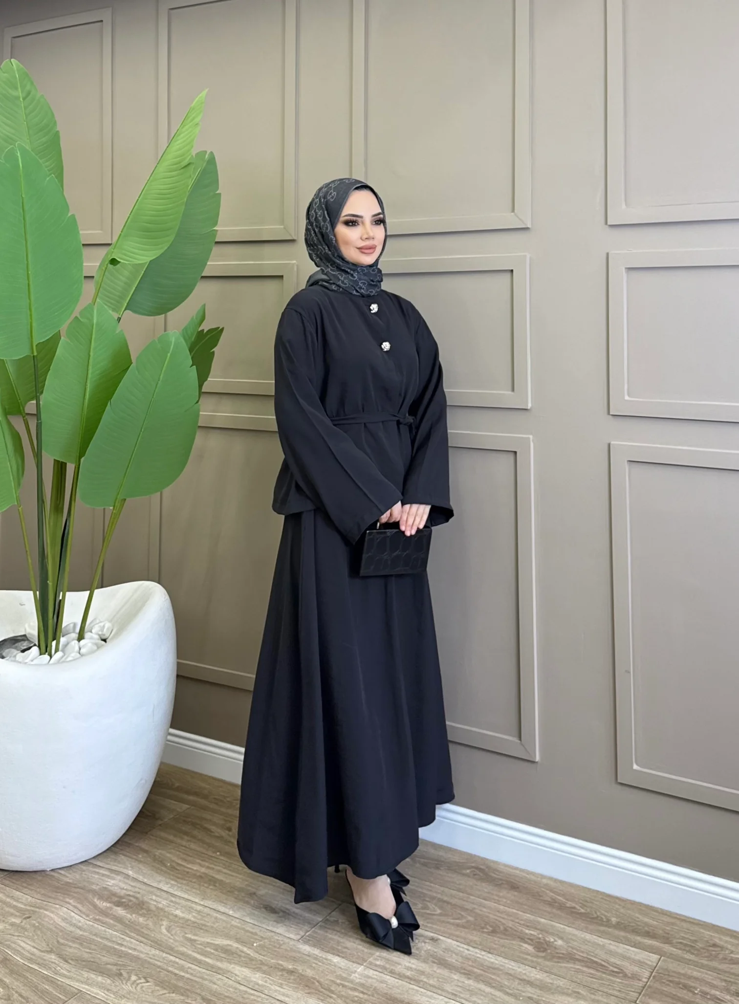 Kuşaklı Modal Etekli Takım - 3