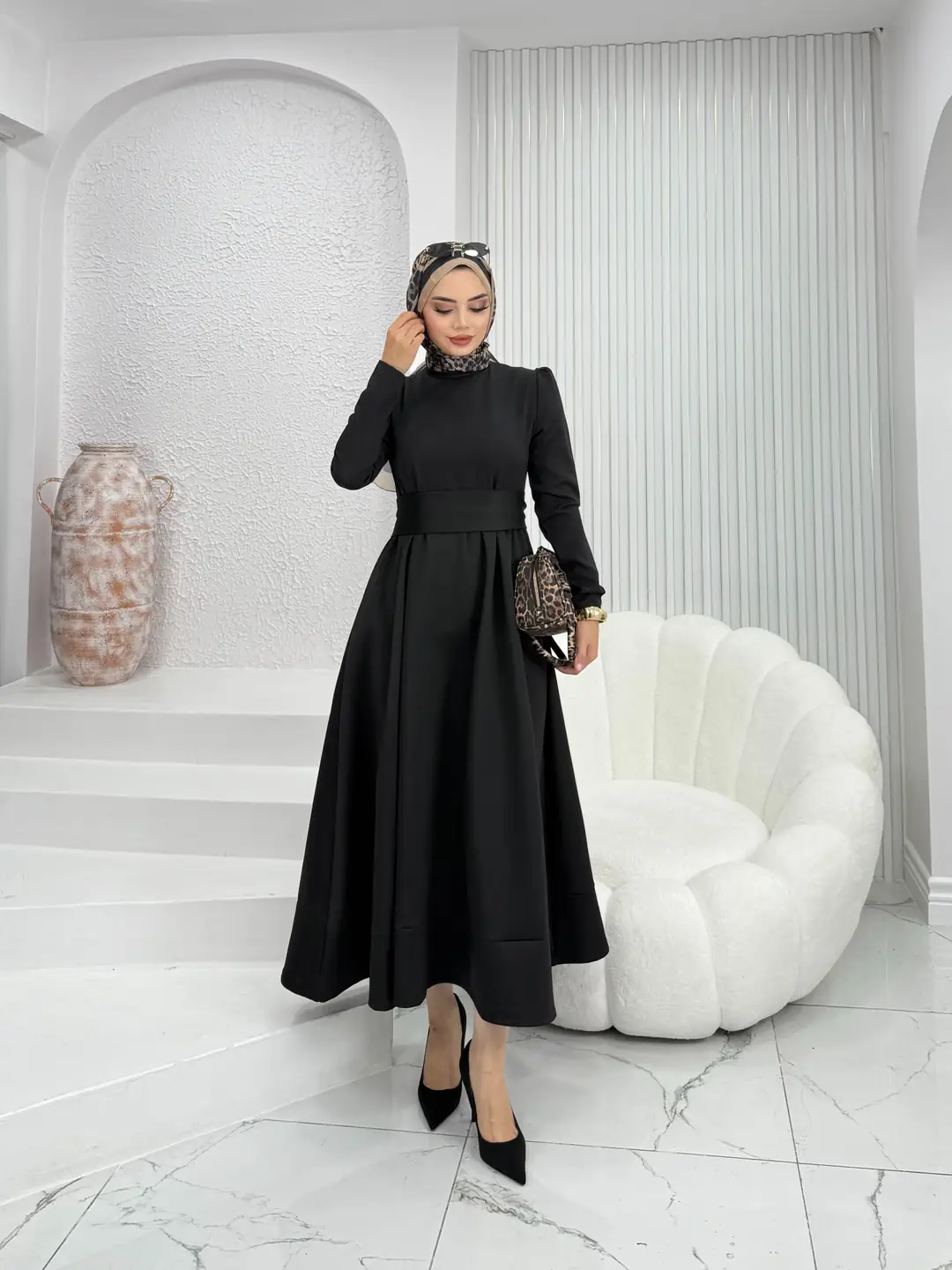 Kuşaklı Scuba Elbise