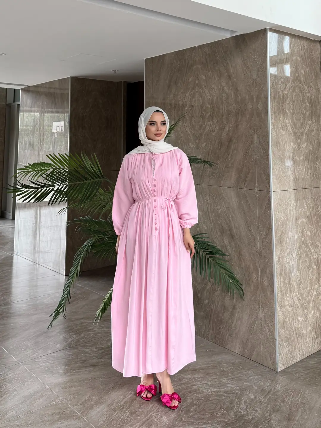 Piliseli Pembe Elbise - 2