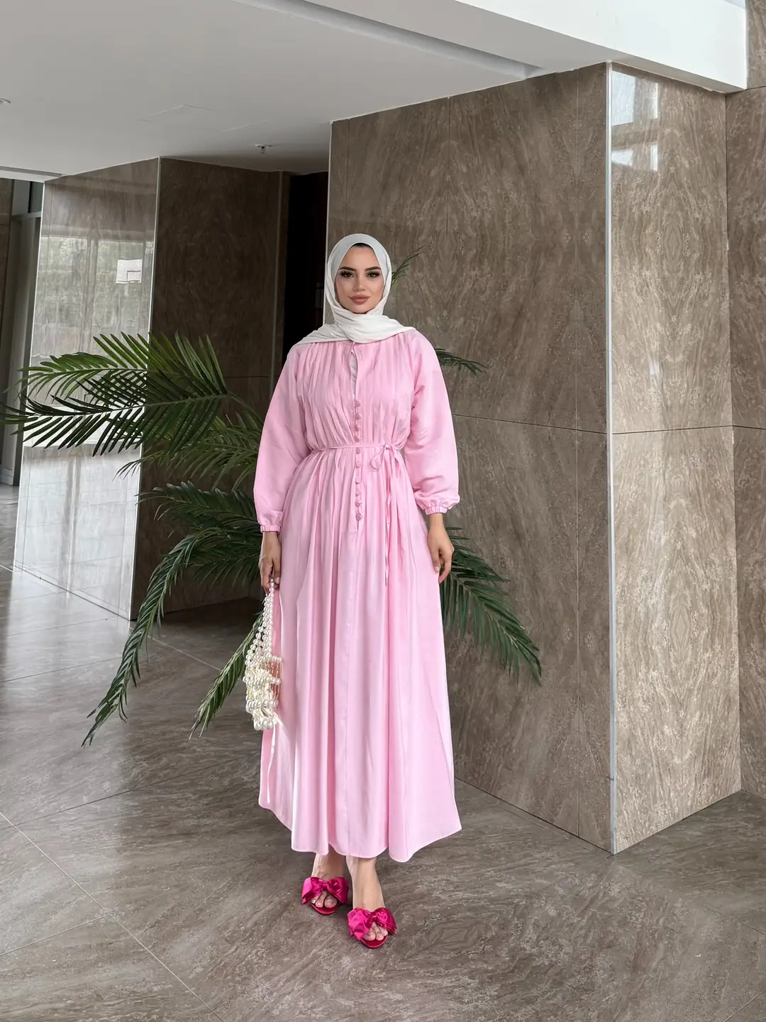 Piliseli Pembe Elbise - 3