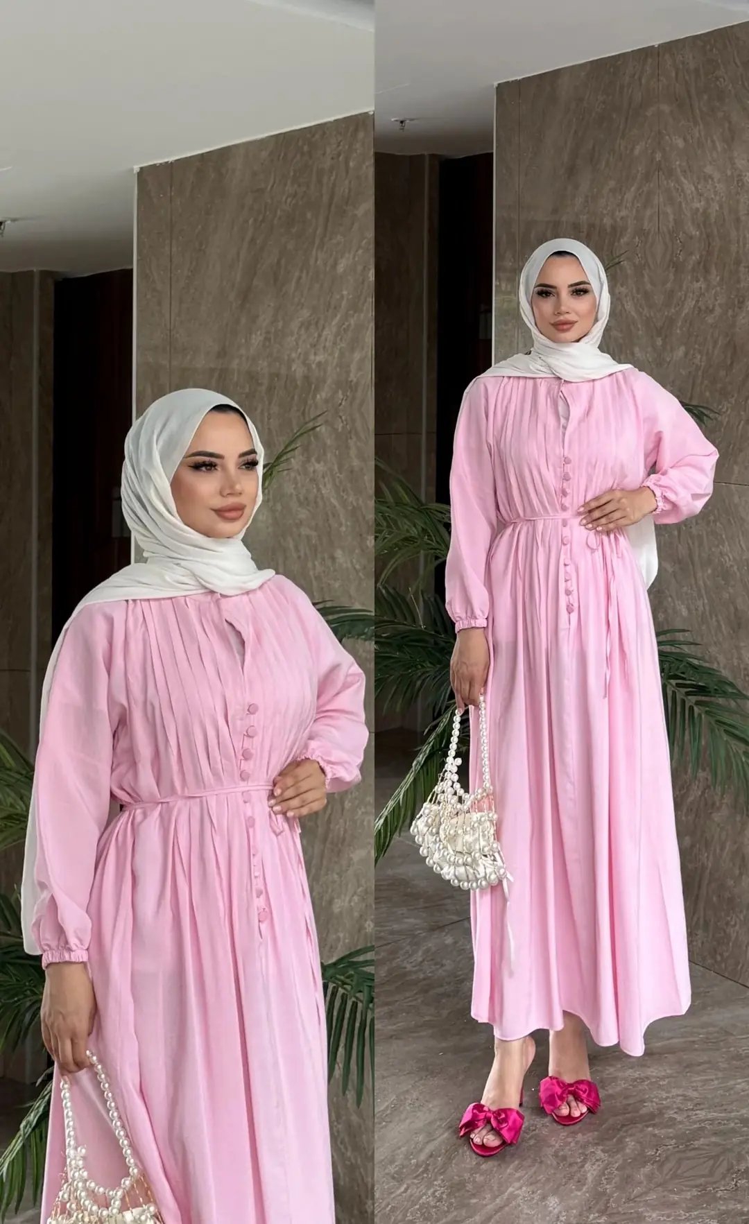 Piliseli Pembe Elbise