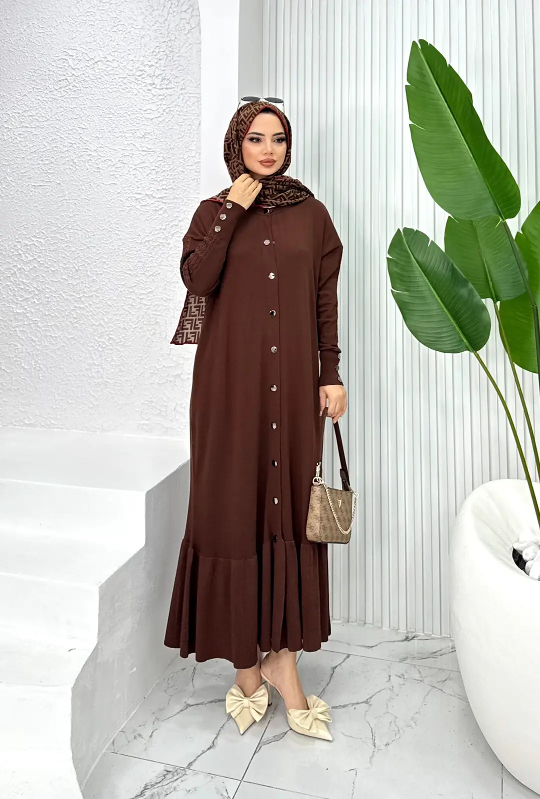 Premium Çelik Merserize Düğmeli Elbise