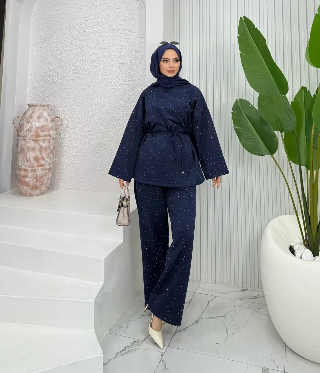 Taşlı Scuba Takım Lacivert