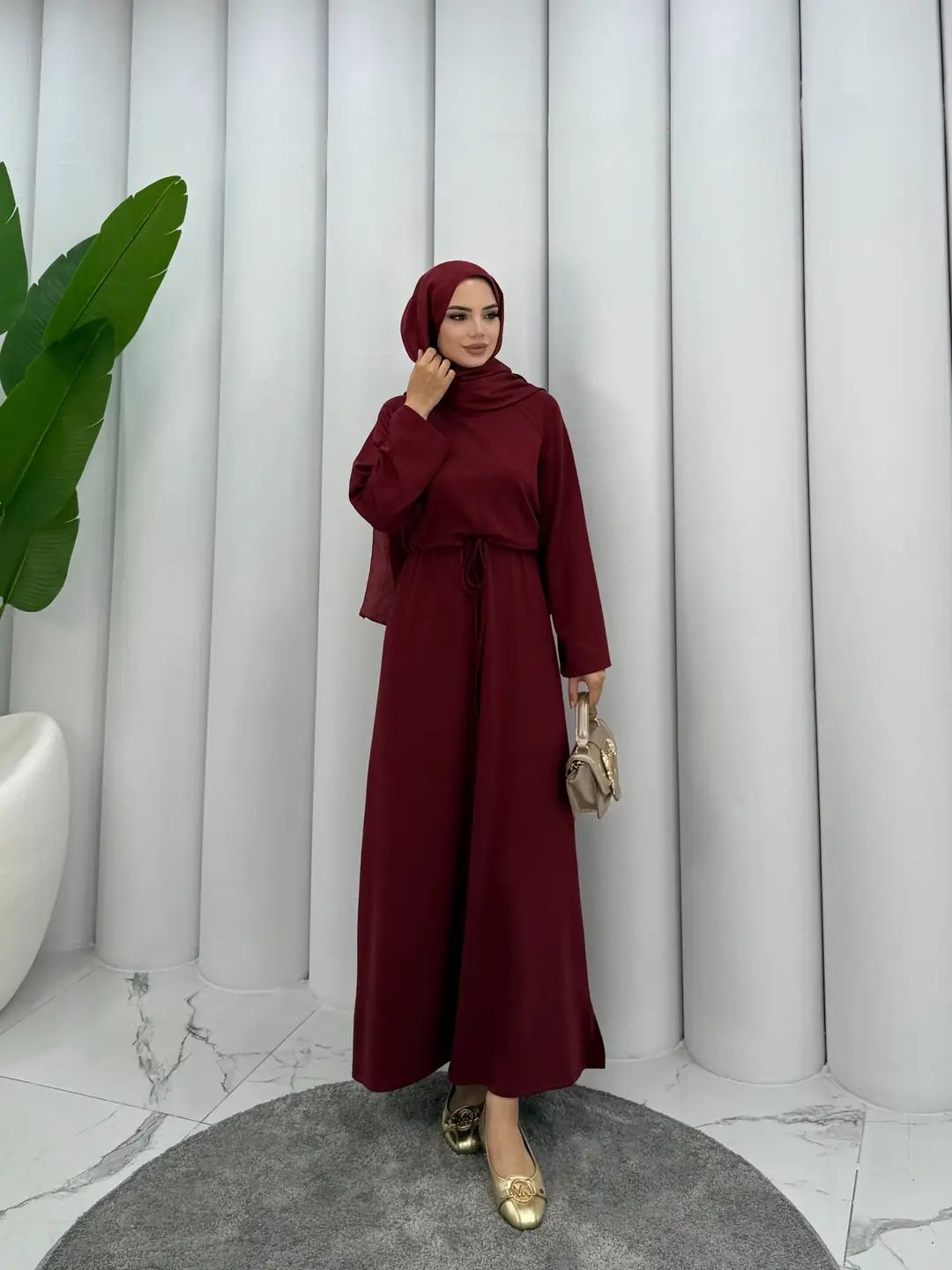 Tünelli Oysh Elbise Beyaz