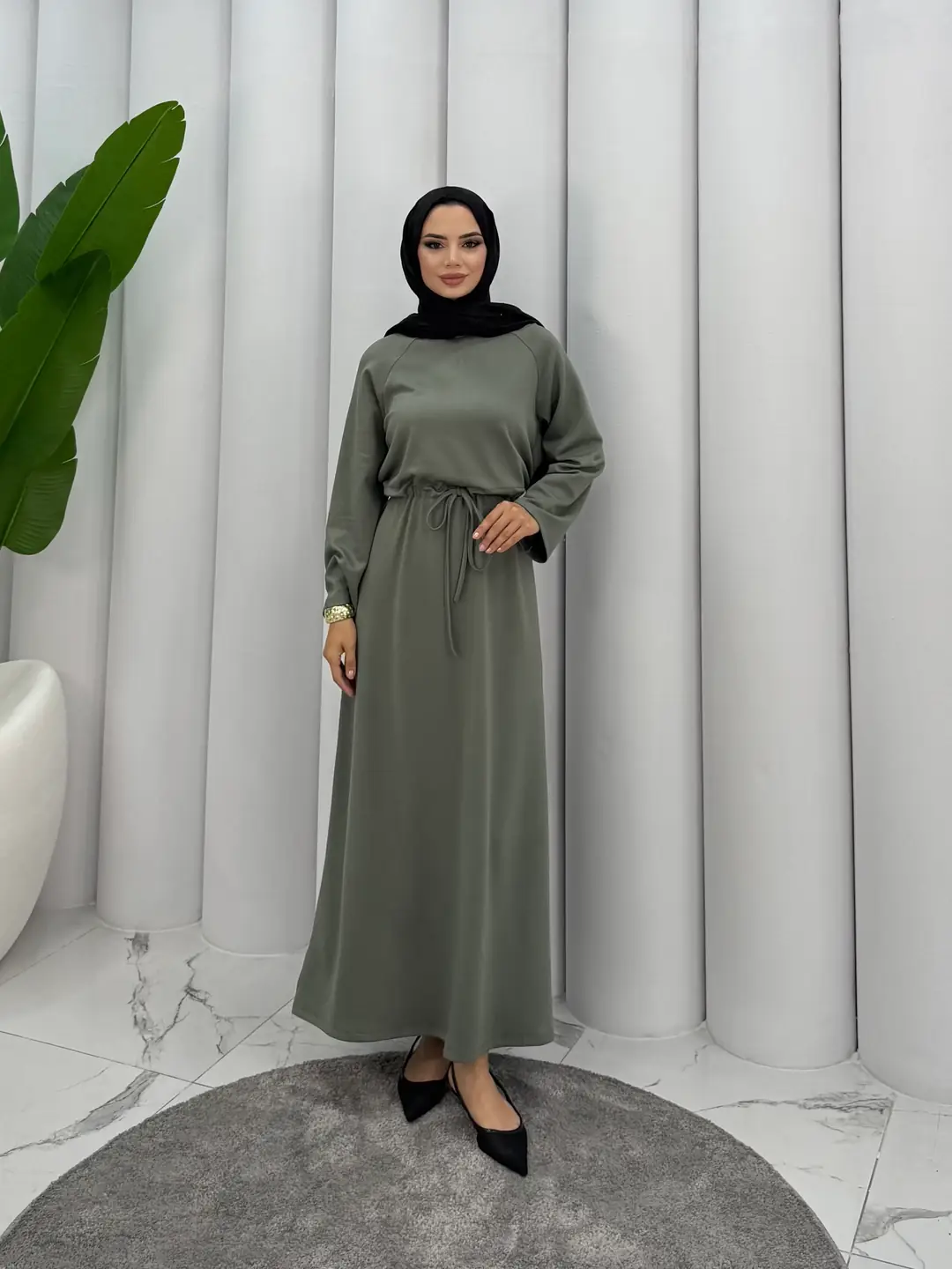 Tünelli Oysh Elbise Haki - 2