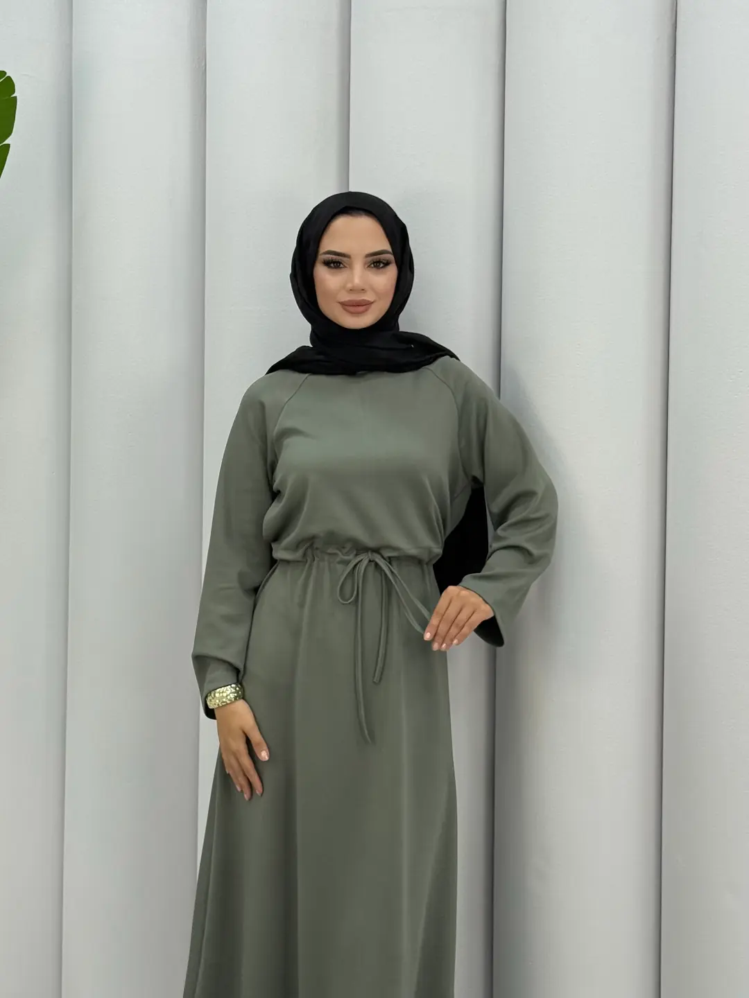 Tünelli Oysh Elbise Haki - 3