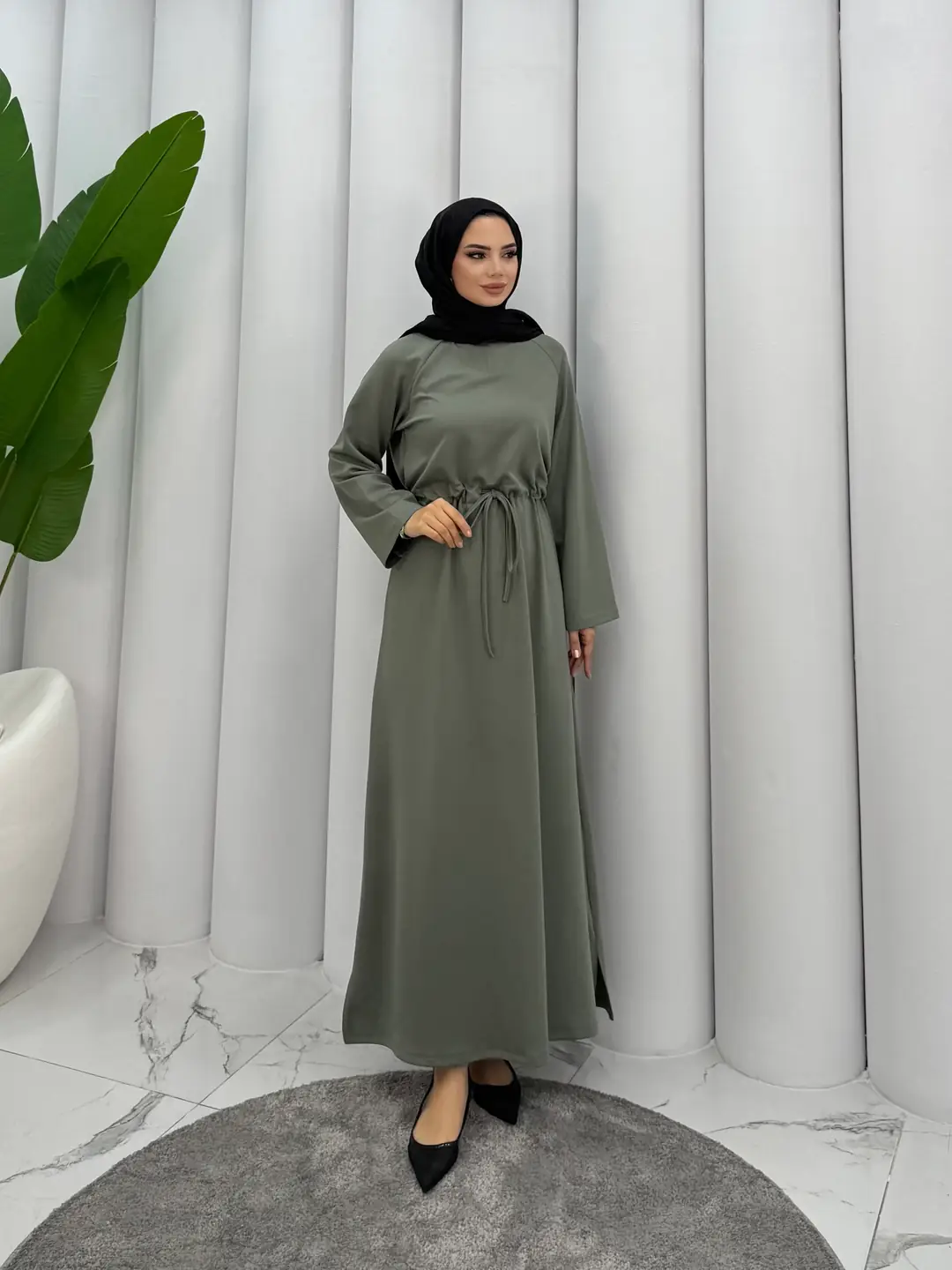 Tünelli Oysh Elbise Haki