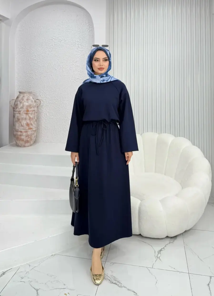 Tünelli Oysh Elbise Lacivert