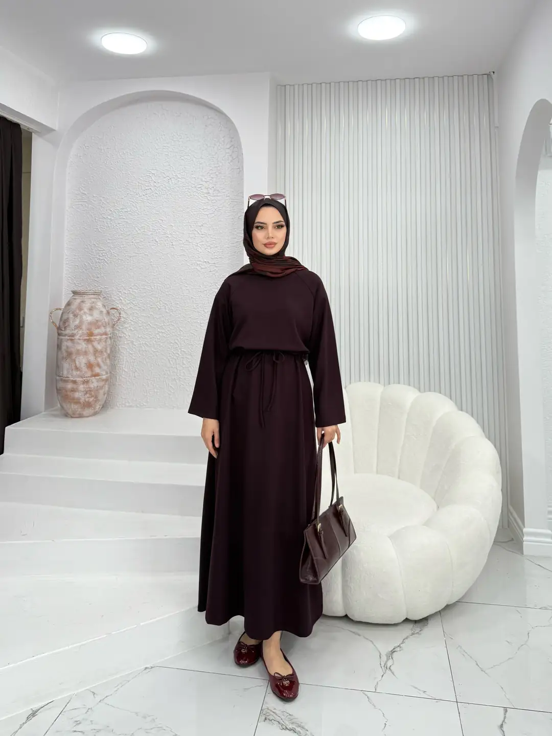 Tünelli Oysh Elbise Mürdüm - 3