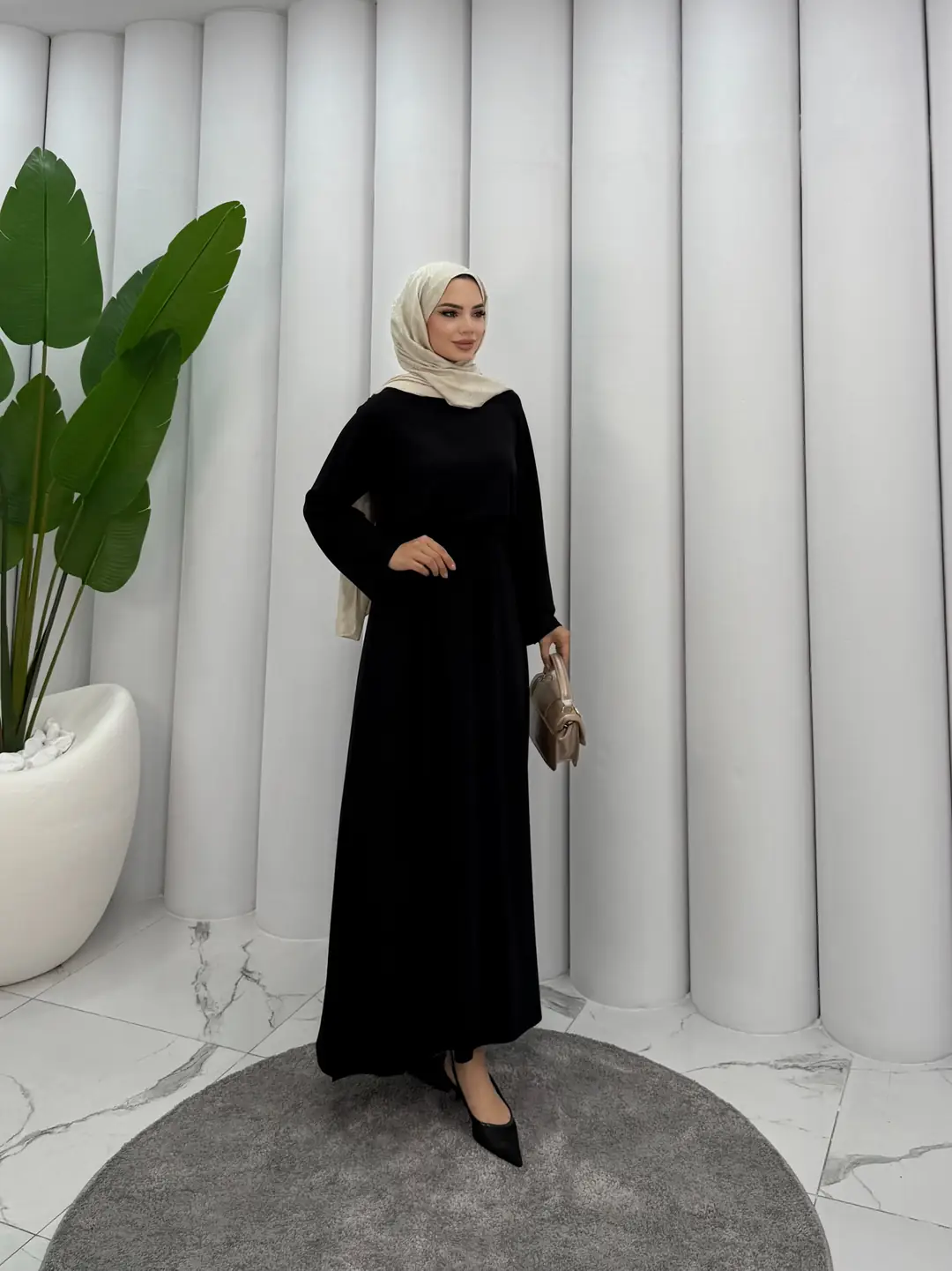 Tünelli Oysh Elbise Siyah - 2