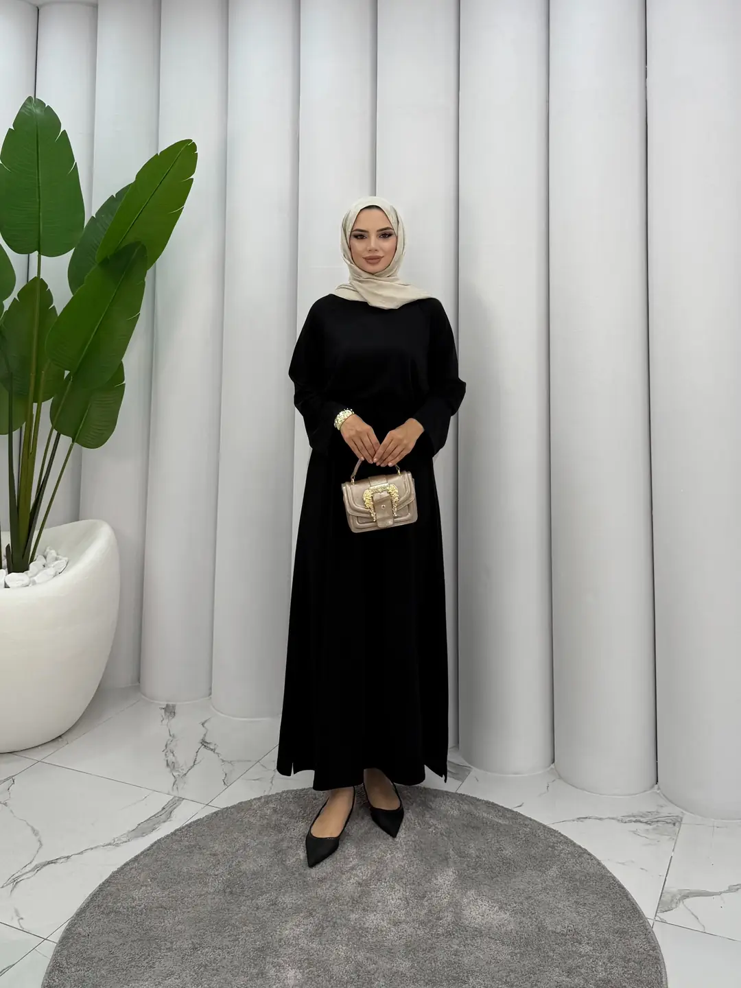 Tünelli Oysh Elbise Siyah - 3