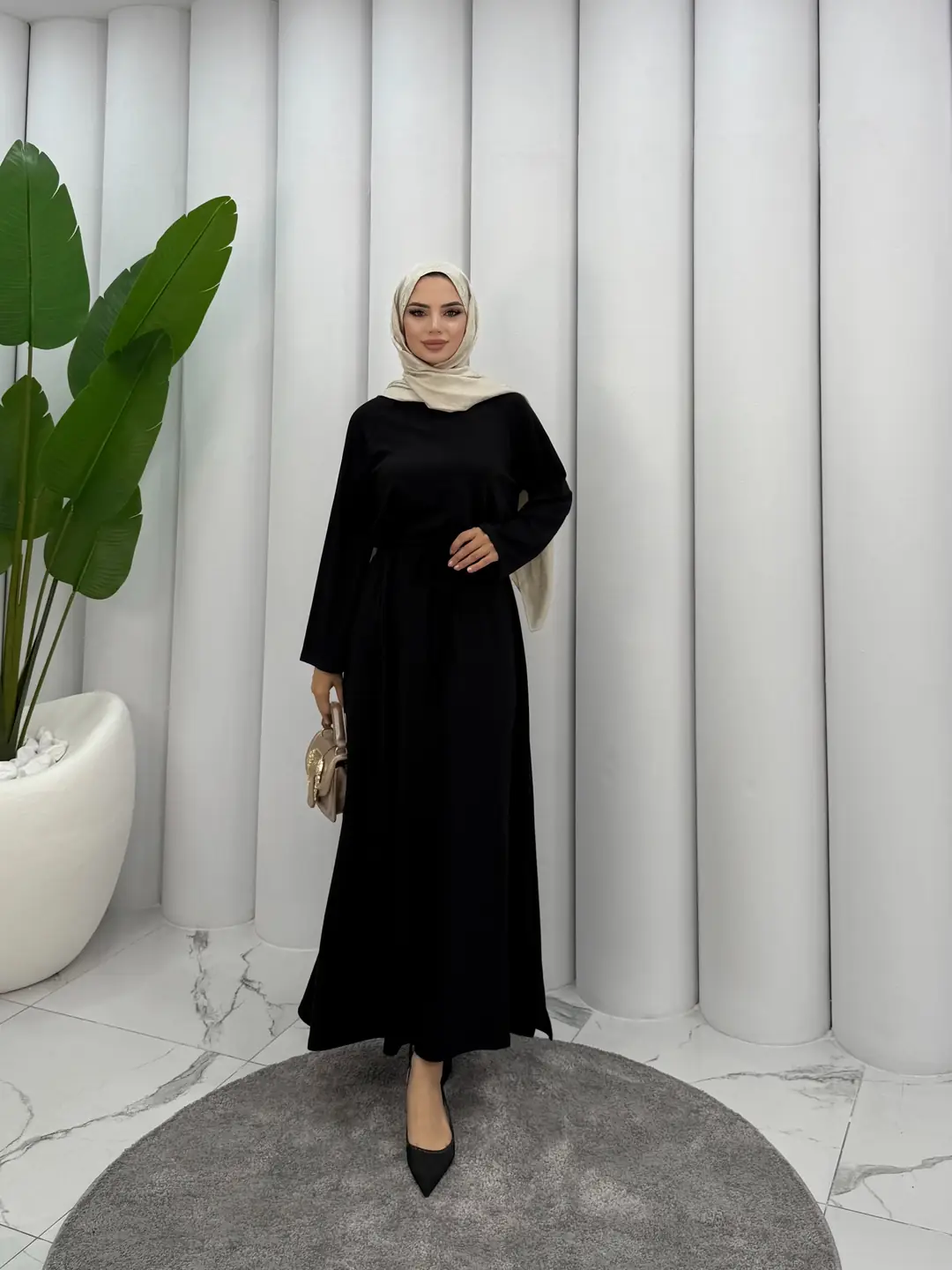 Tünelli Oysh Elbise Siyah