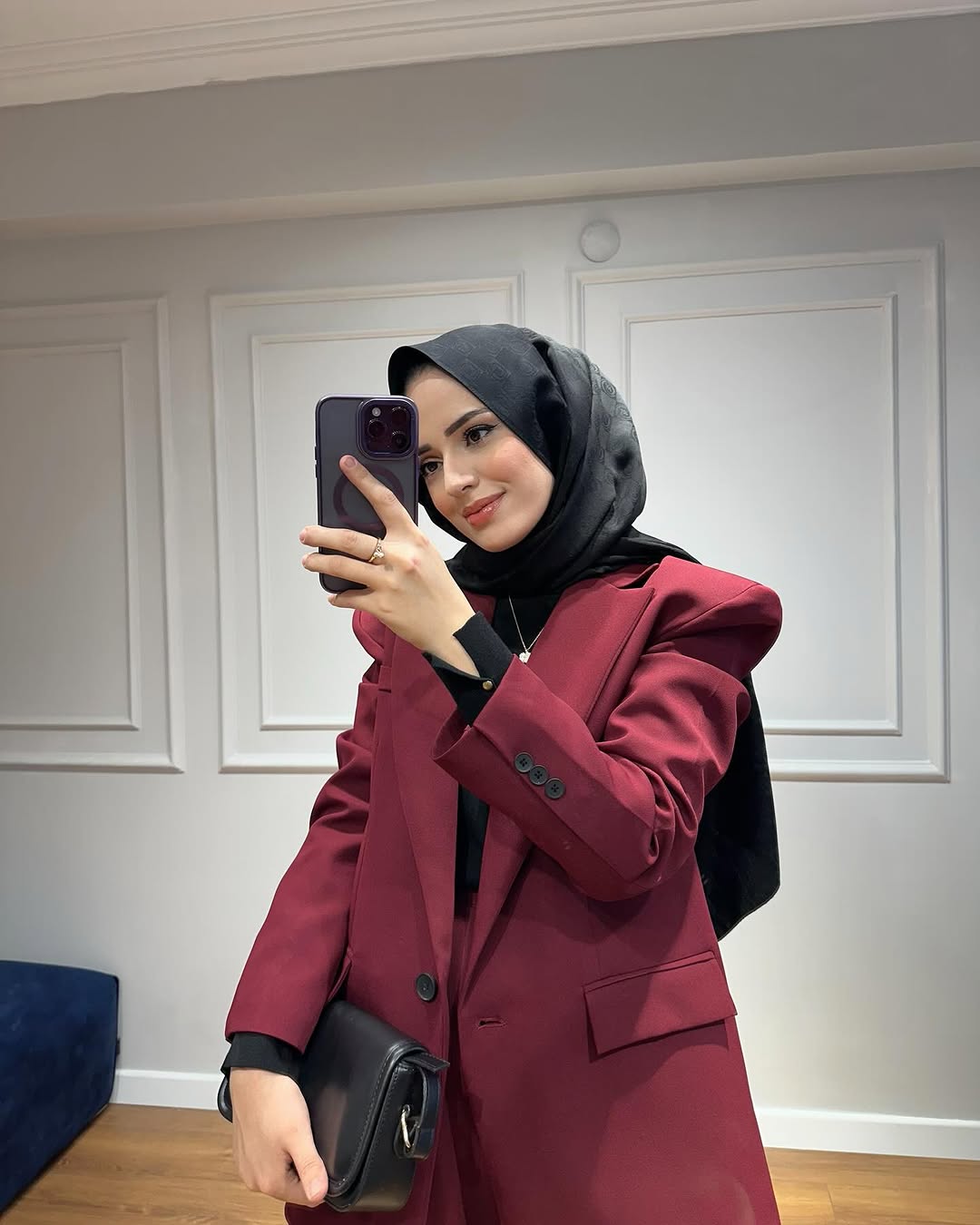 Uzun Puffer Mont - Bordo